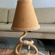 Table lamp rope and raffia