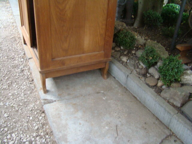 Sliding cabinet veneered vintage oak 50/60