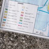 Planisphere world map vintage physics and vegetation