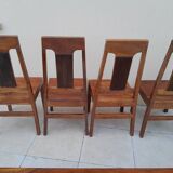 chaises et banc en palissandre massif vintage