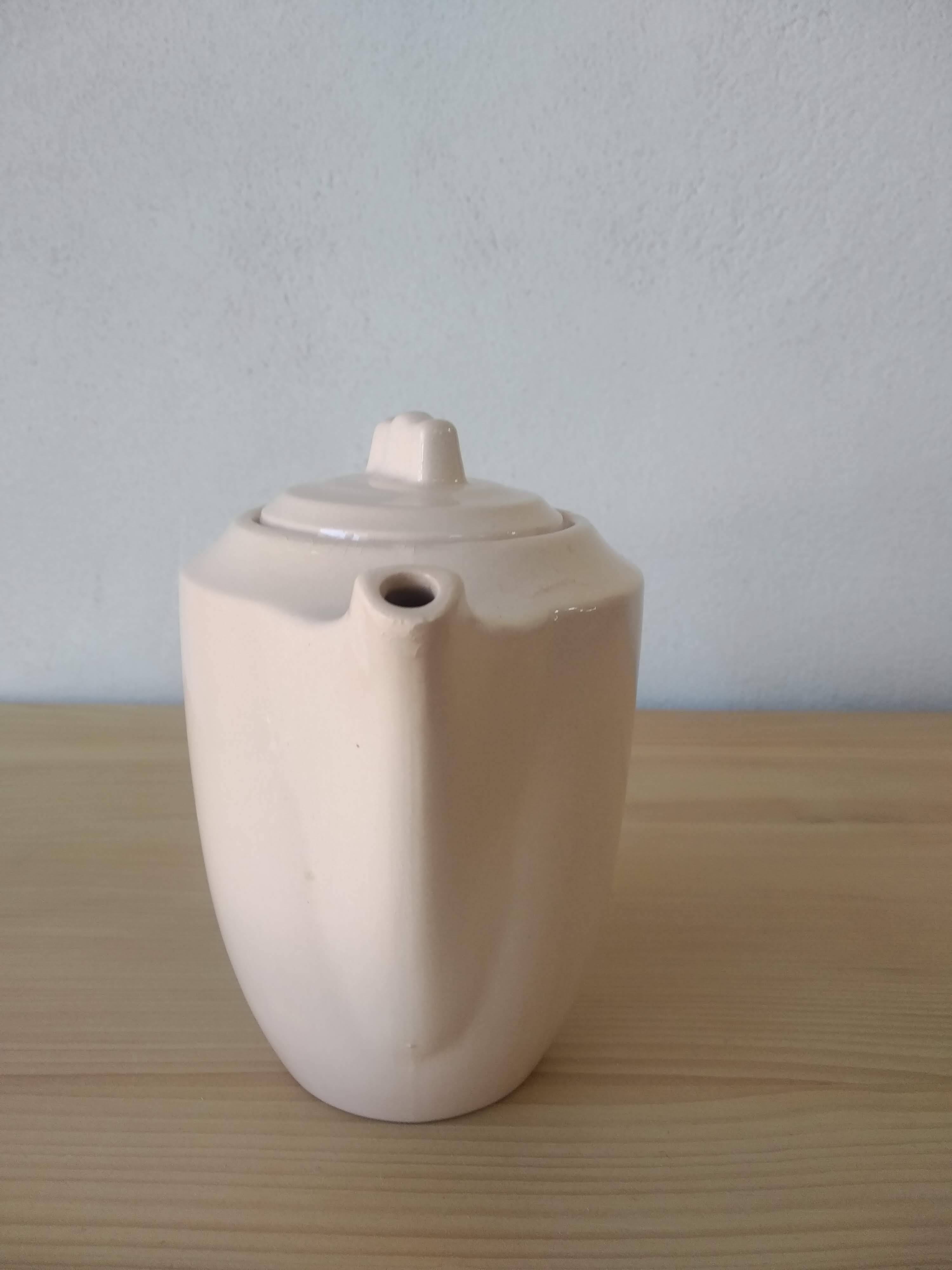 Cafetière ou théière Digoin Sarreguemines rose poudre