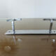 Coat rack in chrome brass 2 hooks 70s