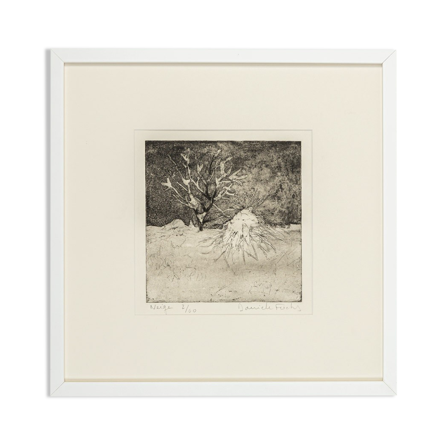 Neige, B/W Etching on Paper, 47 x 47 cm