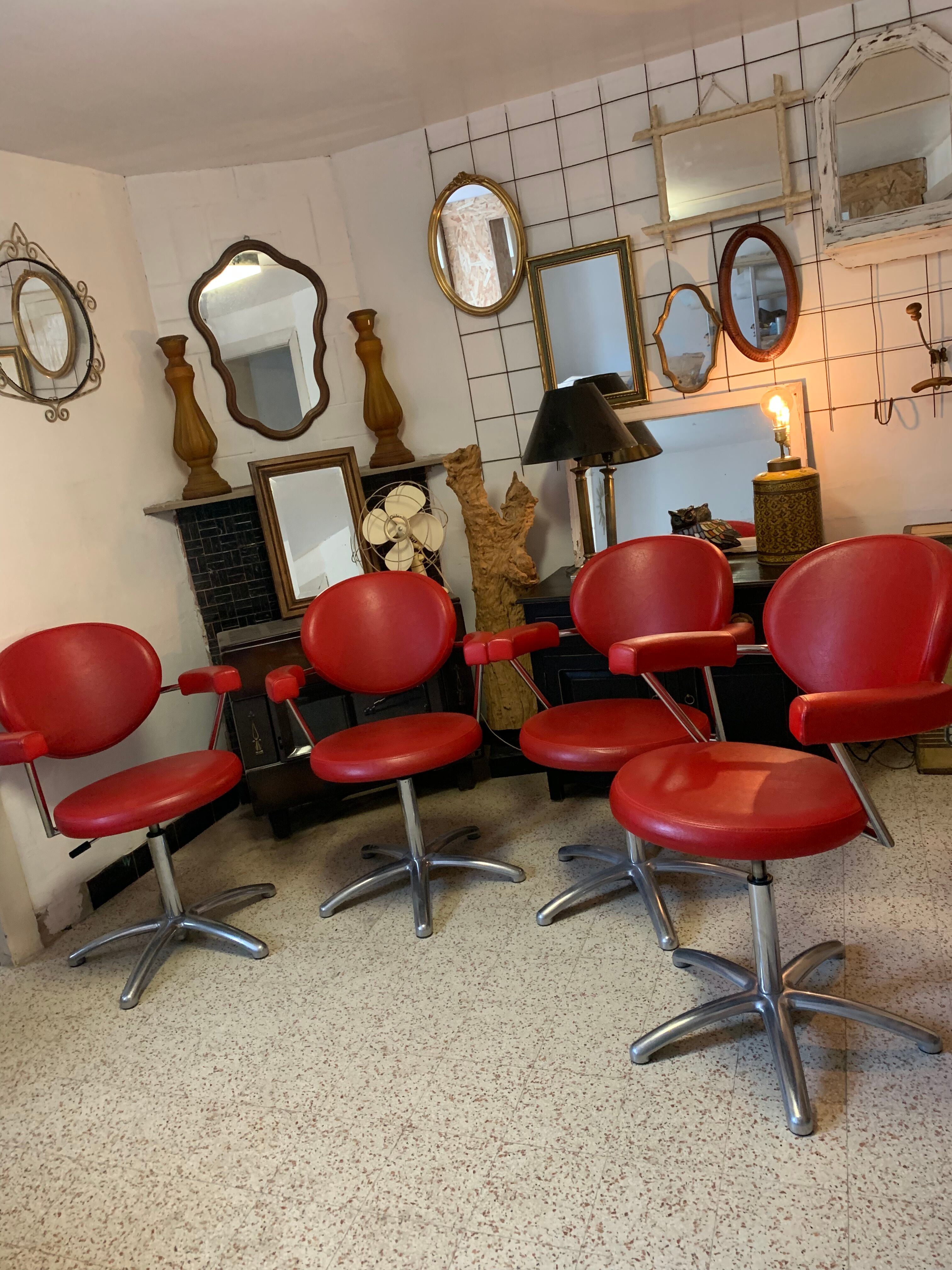 4 barber armchairs
