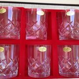 Service of 6 crystal glasses of polished Arques