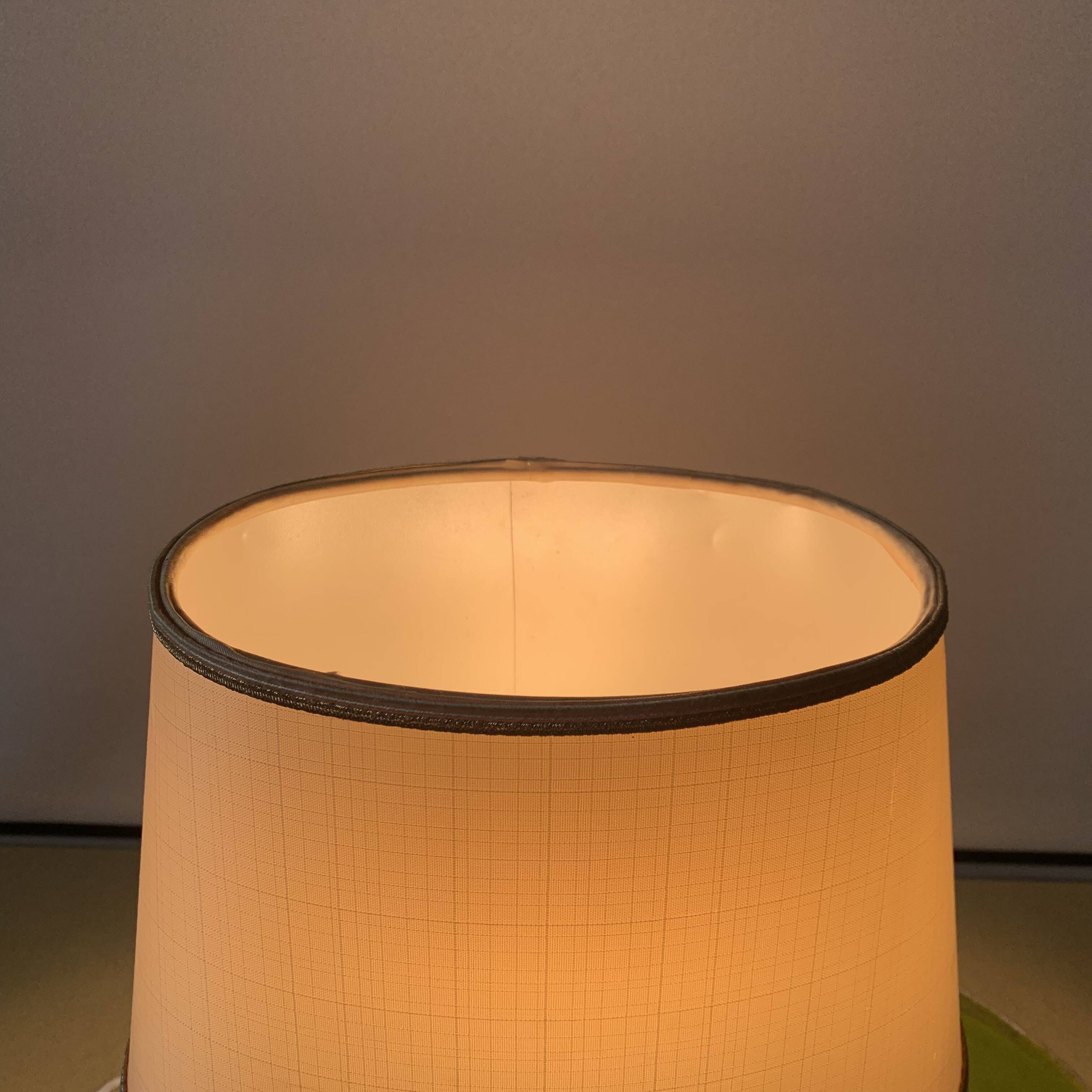 Small vintage side lamp - turned wooden ball