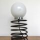 Spiral lamp or spring black and opaline vintage 1960