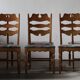 Chaises en chêne à dossier haut Razorblade vintage par Kjærnulf, années 1960, design danois