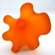 Murano handkerchief vase, blown glass, 1960s design, white and orange.