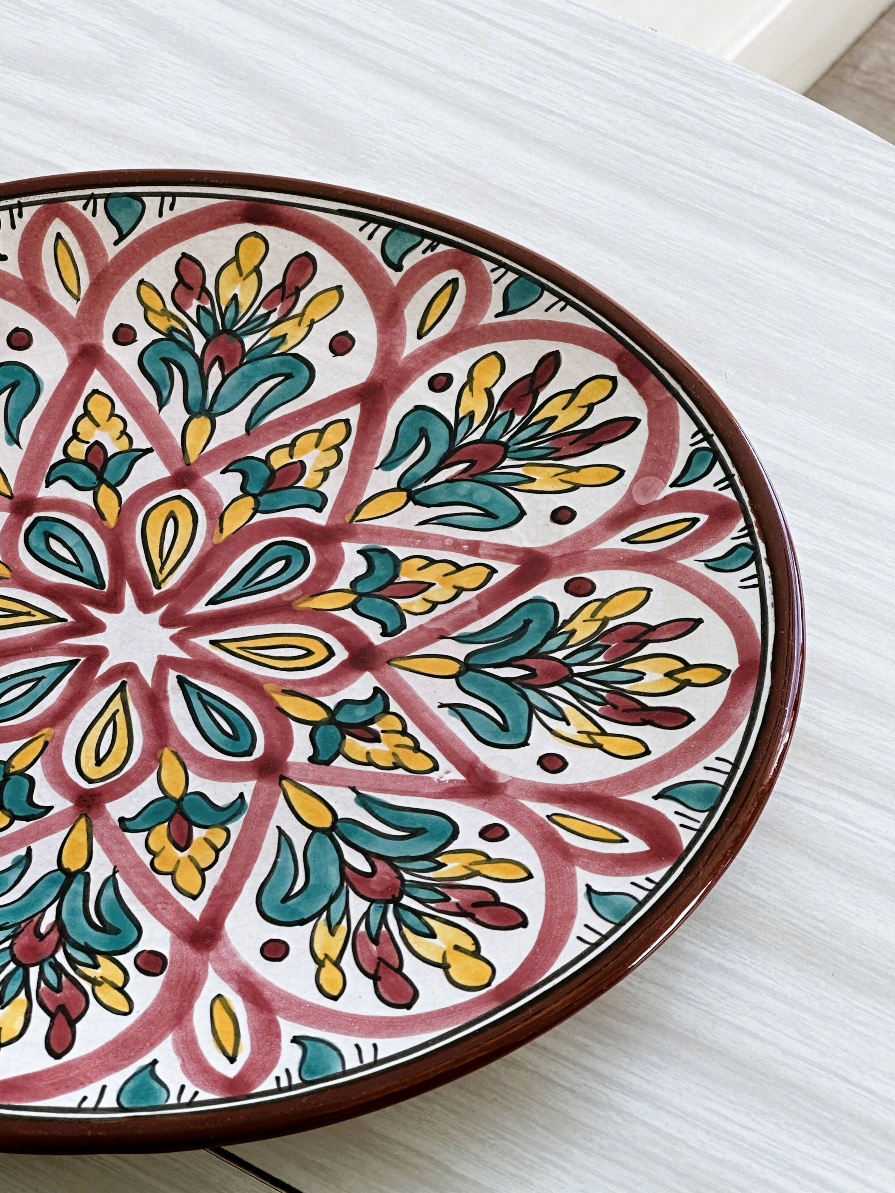 Large colorful dish.