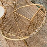 Rattan living room, set of 2 armchairs and a coffee table