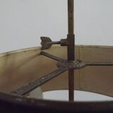 French Empire Bronze Bouillotte 3 Light Table Lamp Dark Green Shade 4229