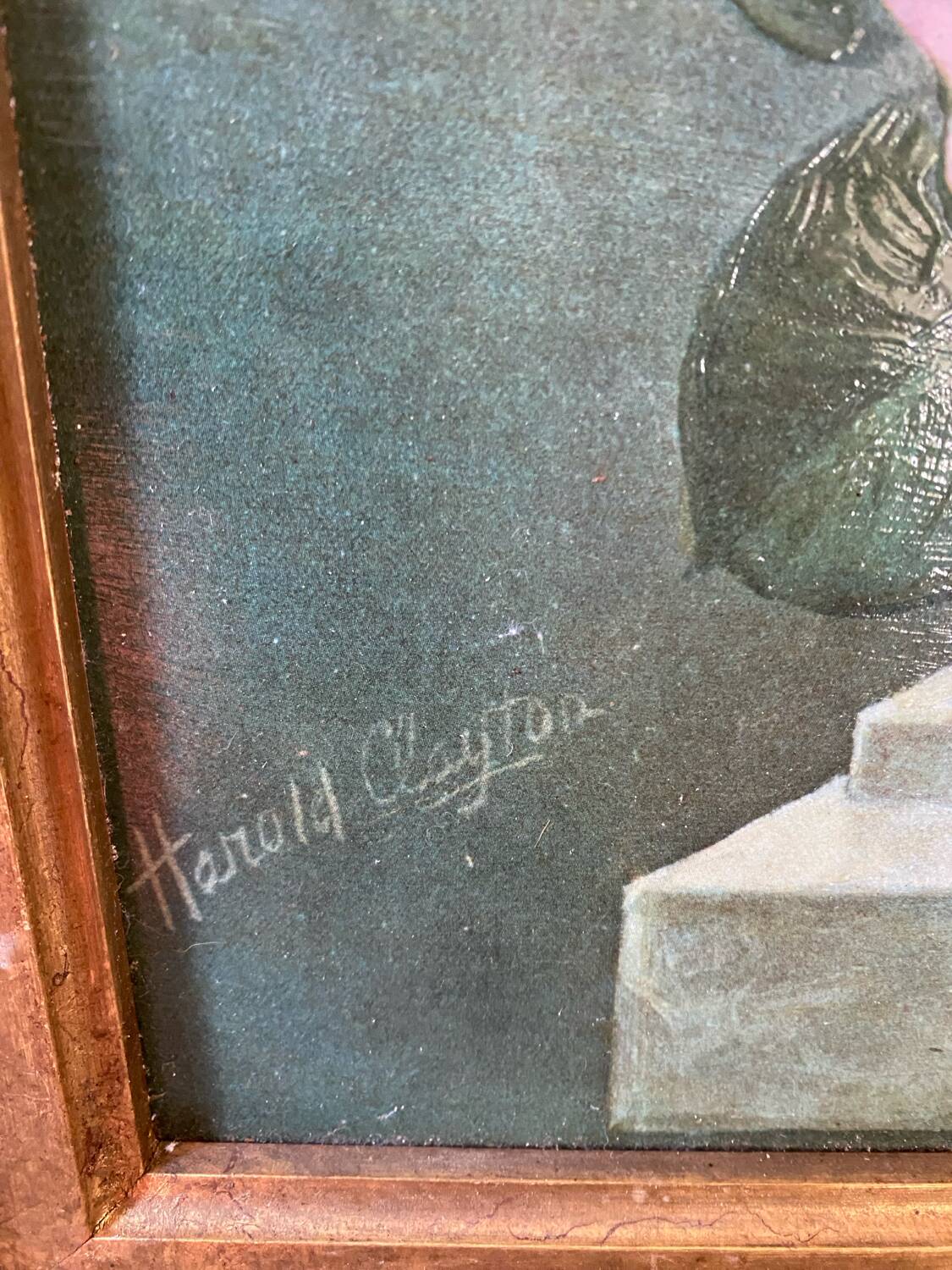 Bouquet of flowers signed Harold Clayton