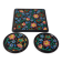 Ensemble émaux de Longwy dessous de plat et de bouteille décor floral