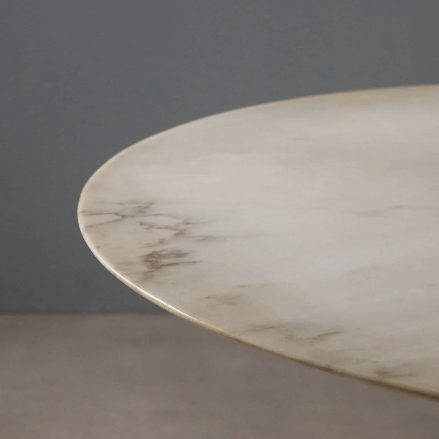 Vintage metal table with marble top, Italian design from the 1970s.