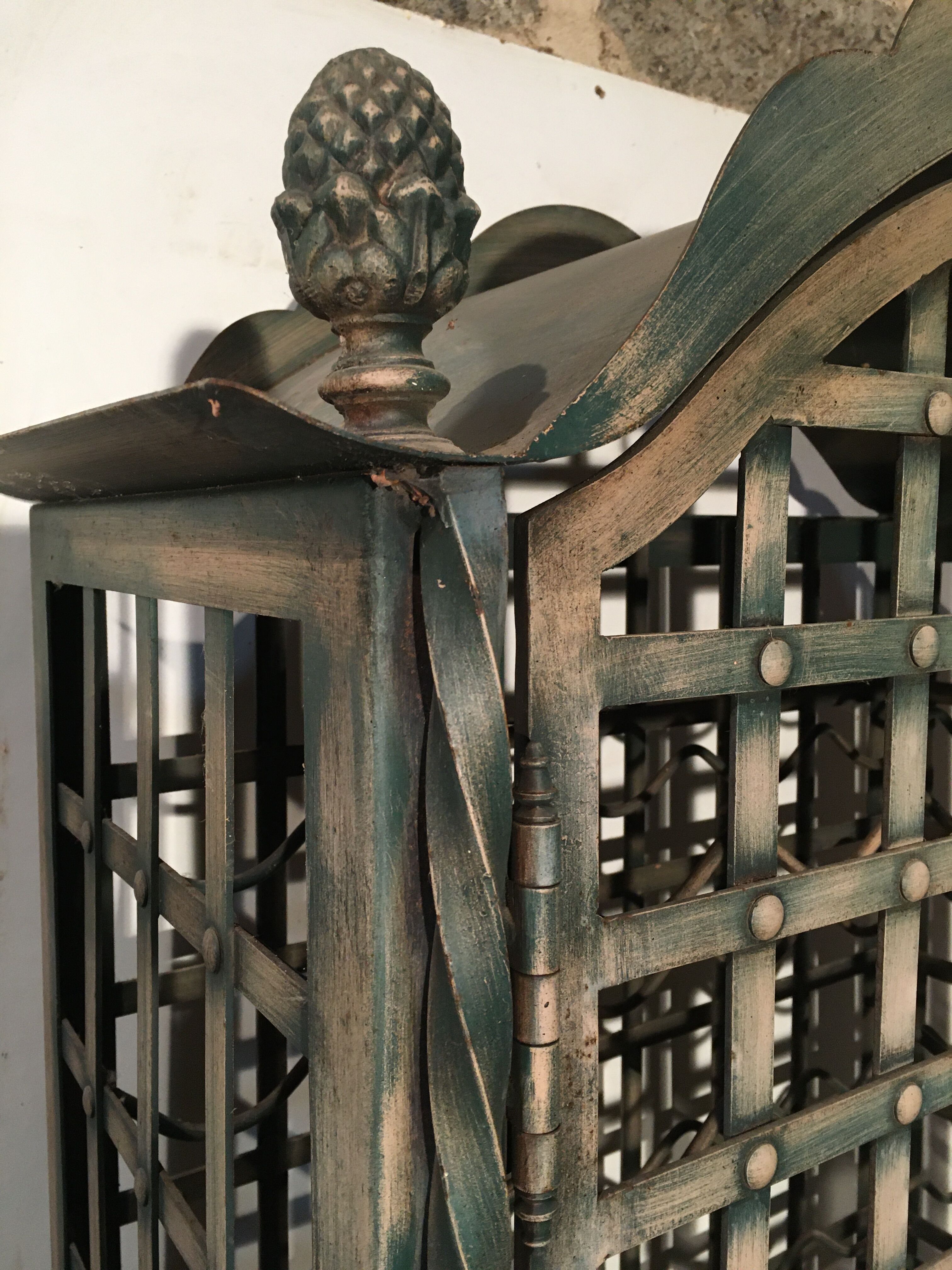 Wrought iron wine cabinet