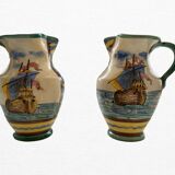 Pair of majolica jugs – perugia italy – 1960s
