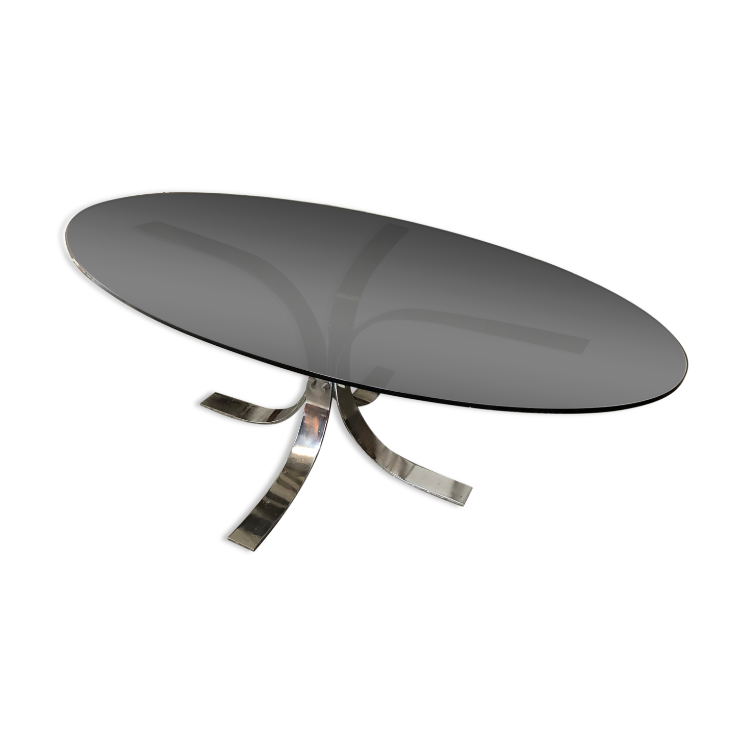 Old coffee table design chrome foot curved