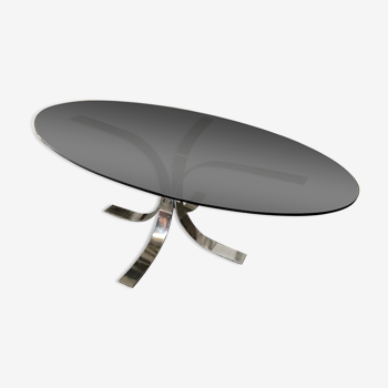 Old coffee table design chrome foot curved