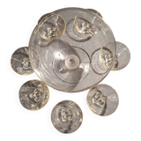 Crystal fruit bowl with 6 small bowls