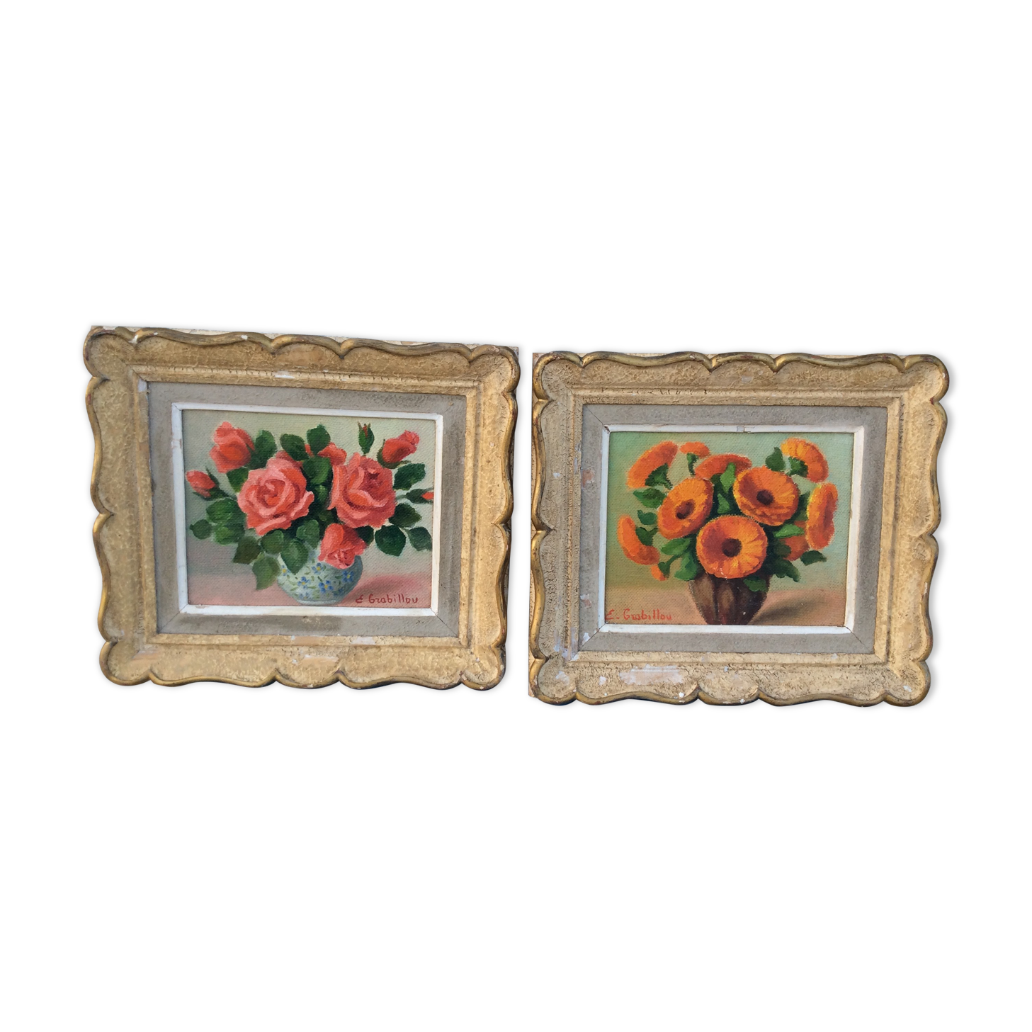 Paire de tableaux vintage