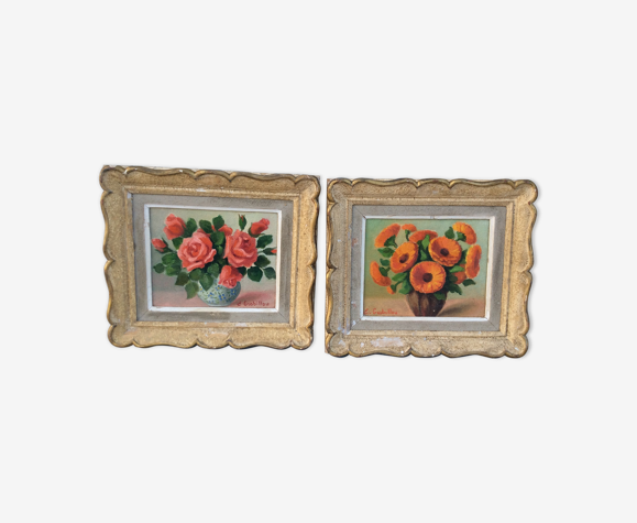 Paire de tableaux vintage