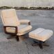 Fauteuil et ottomane pivotant Midcentury 1970