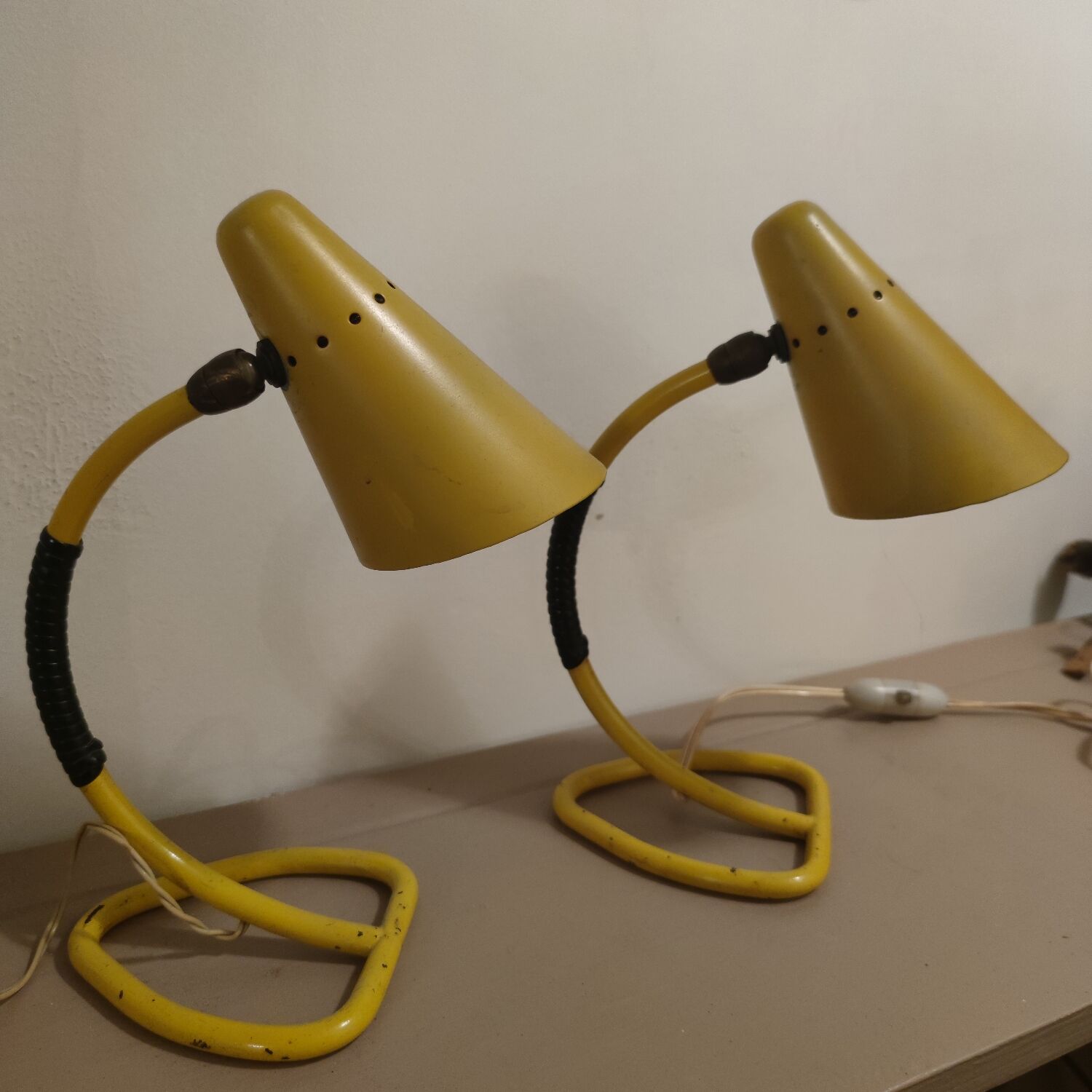 Lot 2 vintage lamps 1950s
