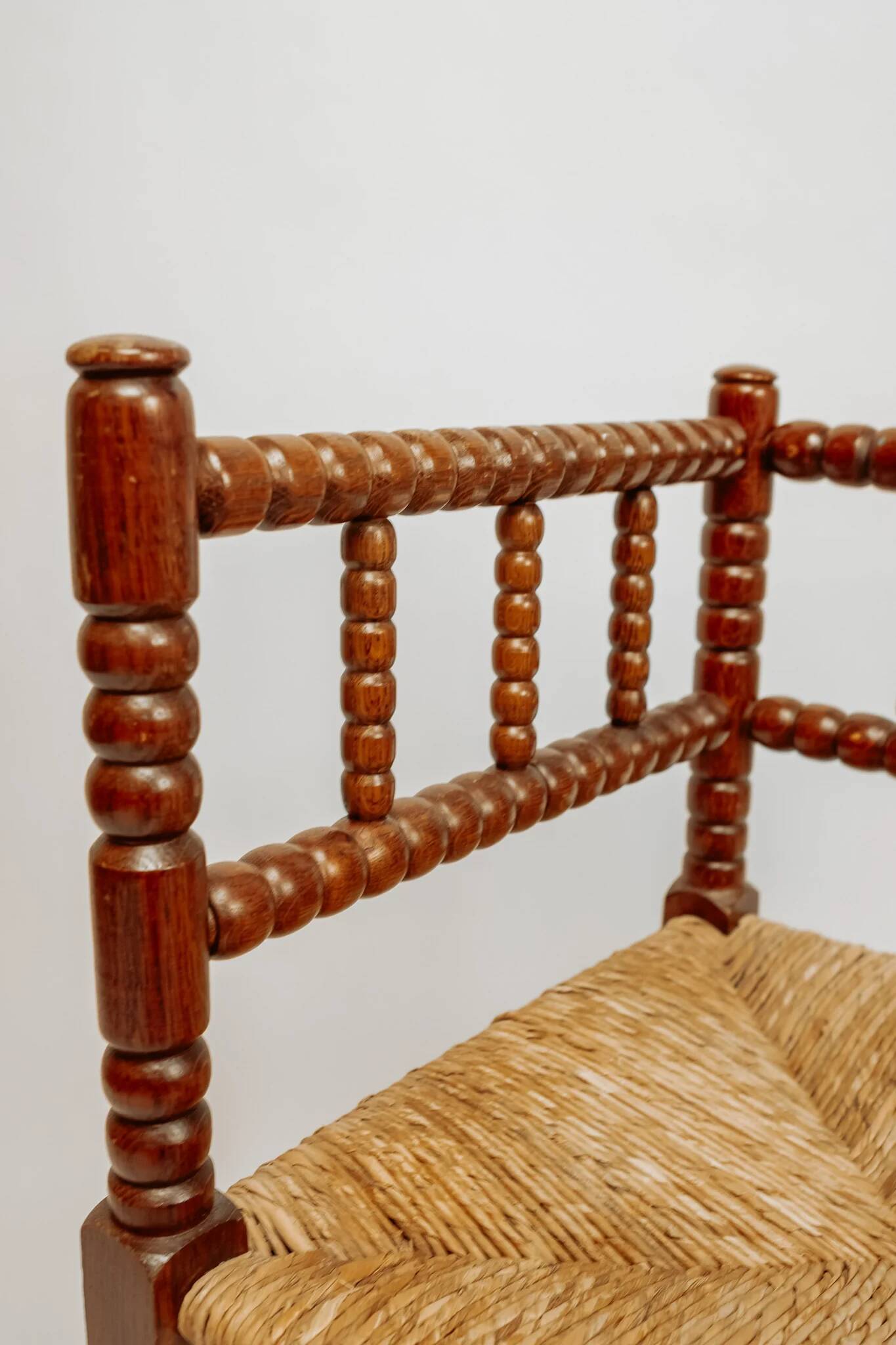 Classic vintage bobbin corner armchair