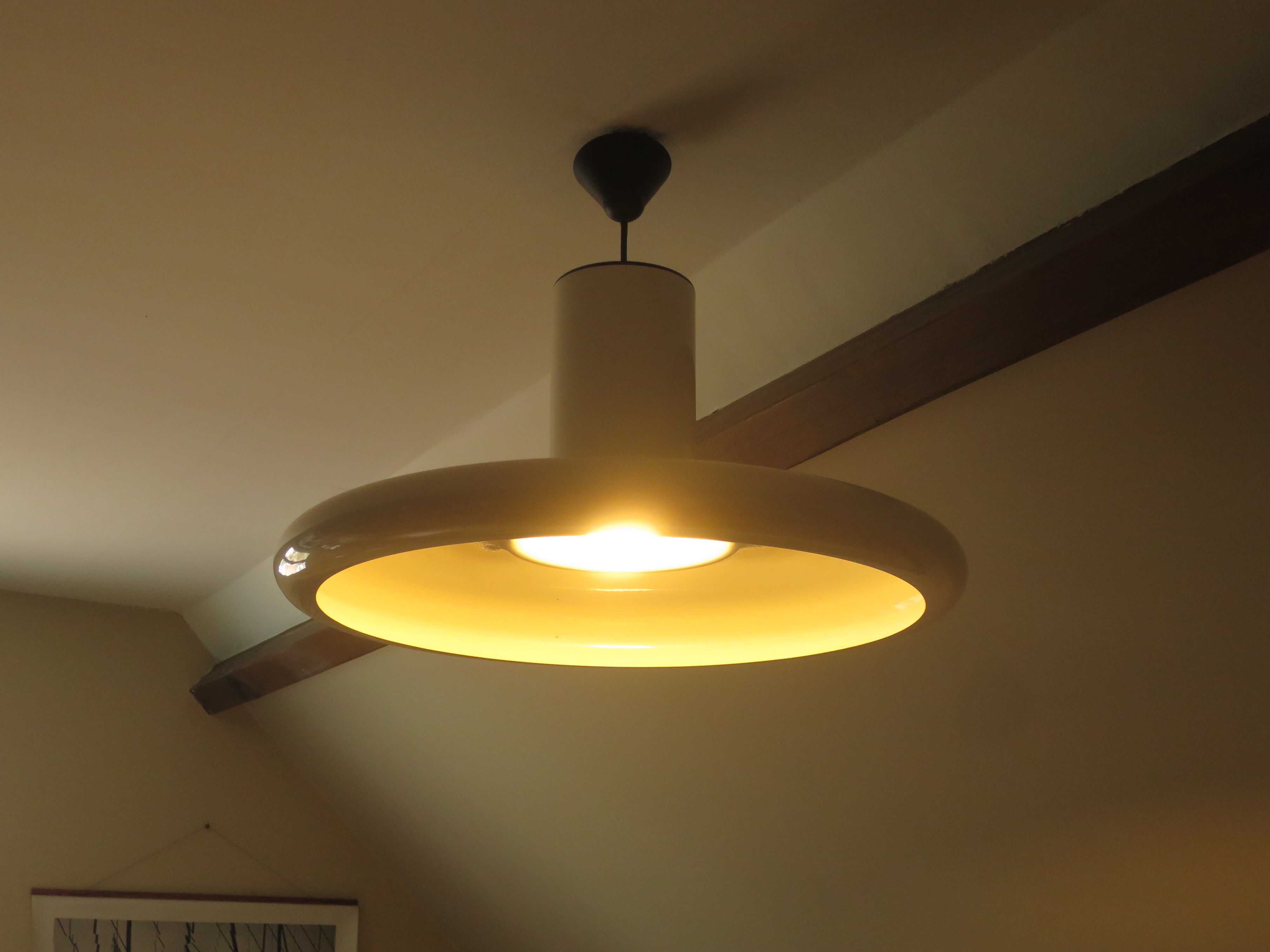 Suspension Lita white lacquered metal XL 60 cm