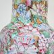 Chinese porcelain lamp foot with polychrome decoration of vintage flowers