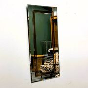 Large German beveled mirror with bronze-tinted border by Schöninger, 1980s
