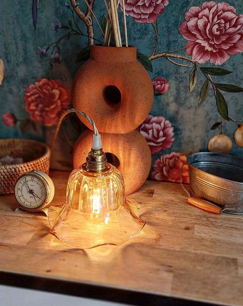Amber vintage lamp