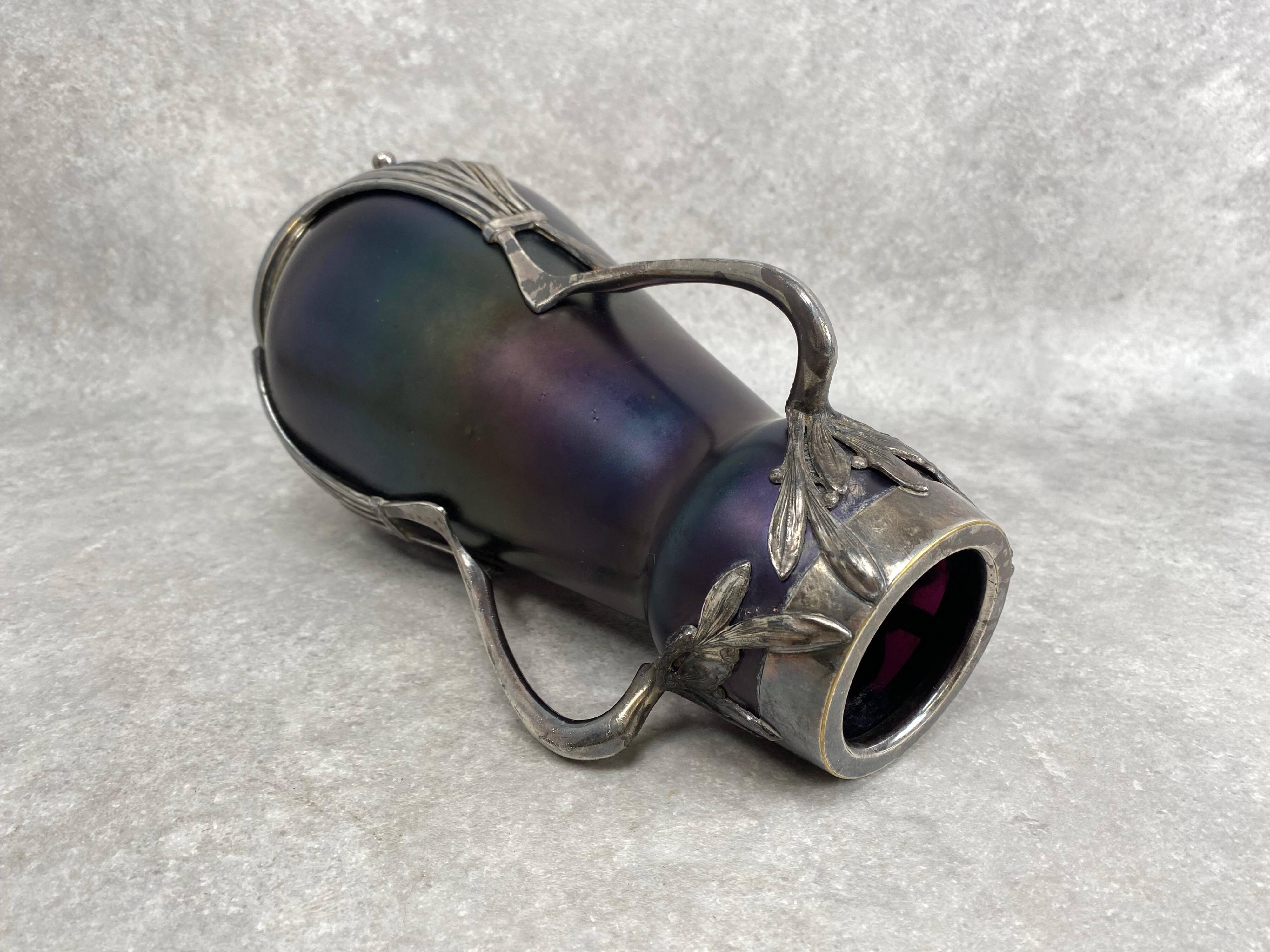 Art glass vase in the Jugendstil style by Wilhelm Kralik Sohne