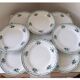 Suite assiettes Terre de Fer décor vert fleurettes St Amand