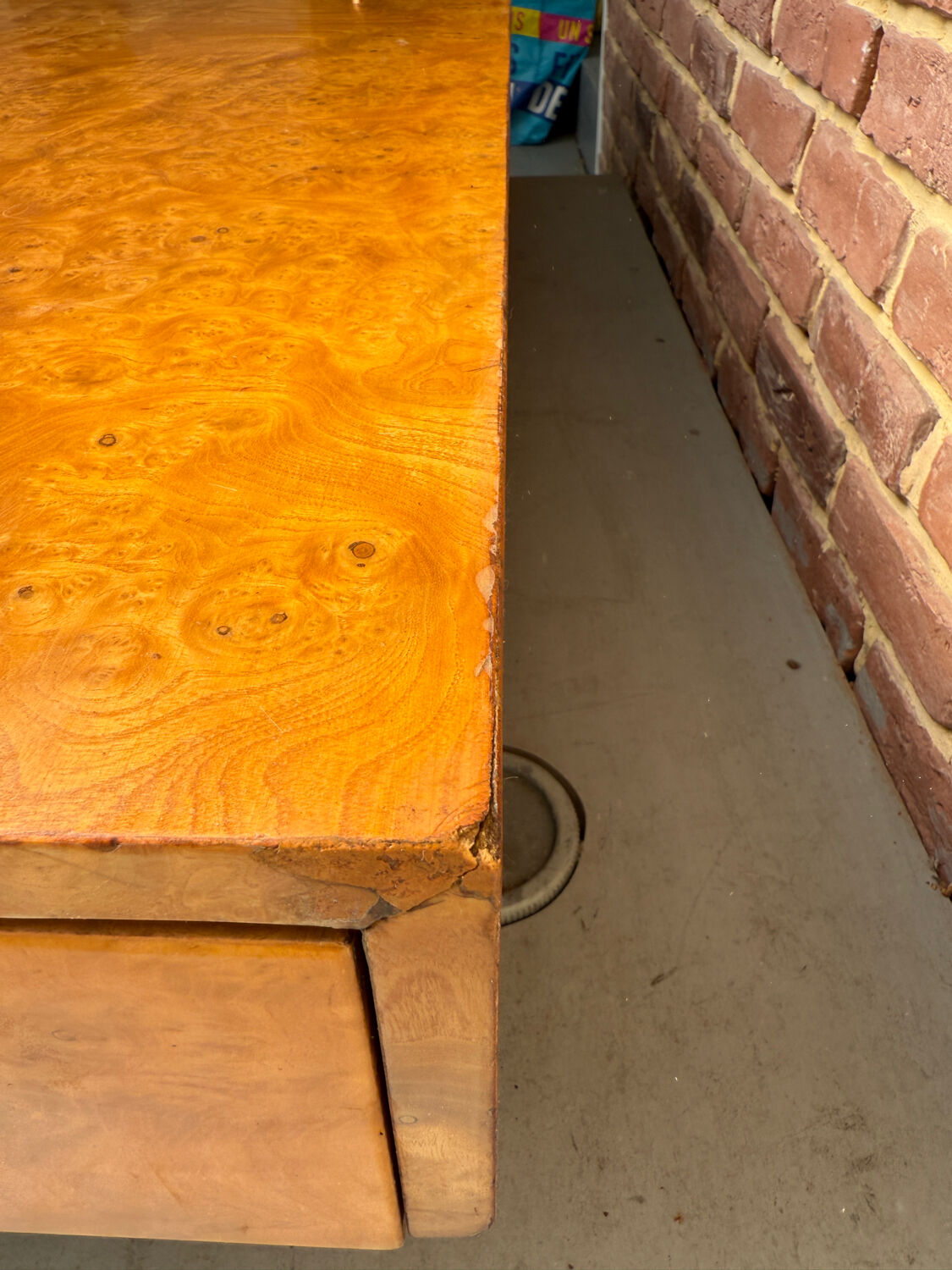 Elm burl coffee table