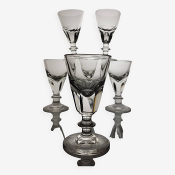 6 19th century bistro counter glasses