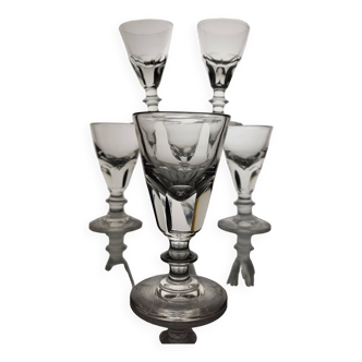 6 19th century bistro counter glasses