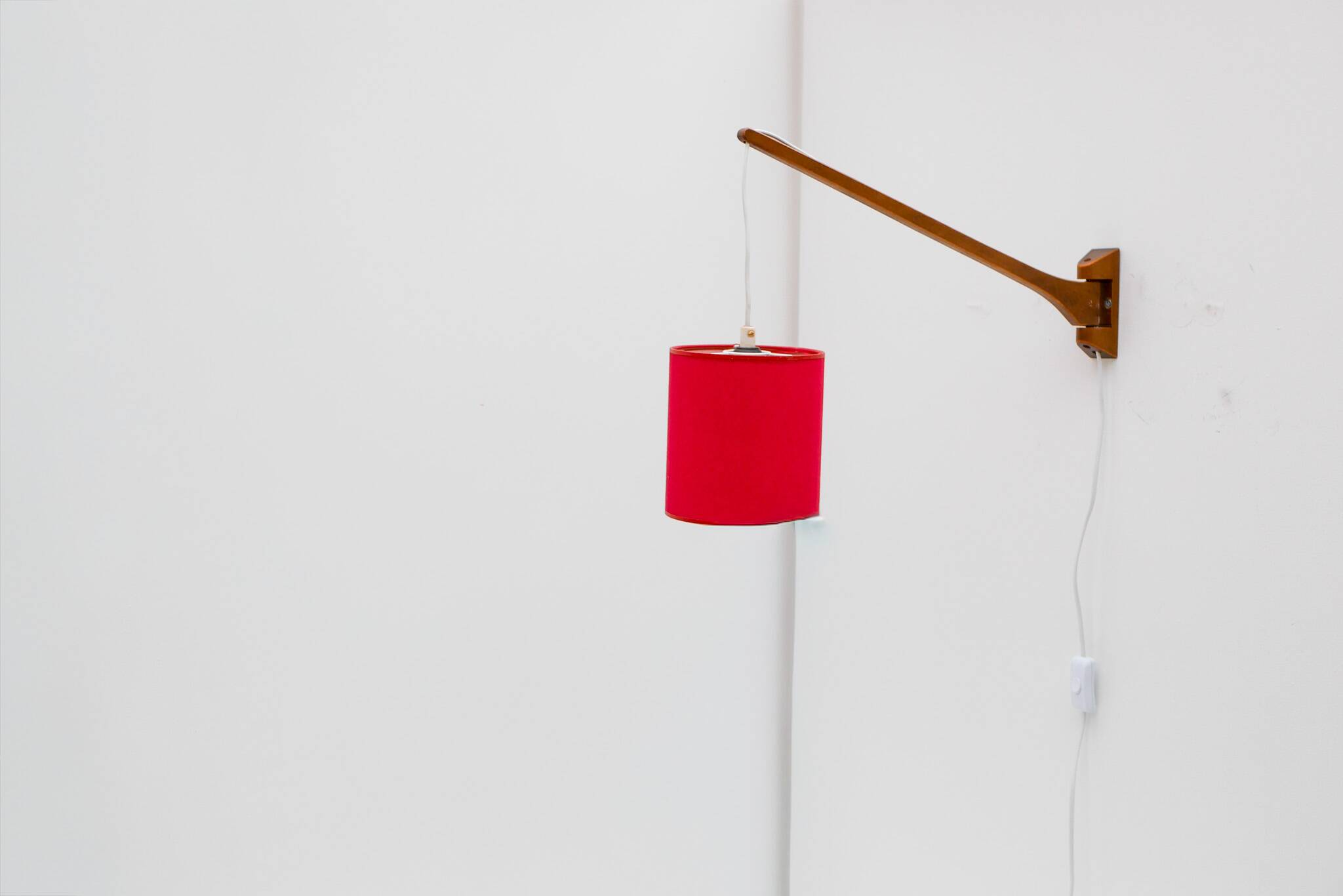 Scandinavian Mid-Century modern Wall lamp/swing teak lamp
