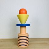 Memphis style totem ceramic sculpture