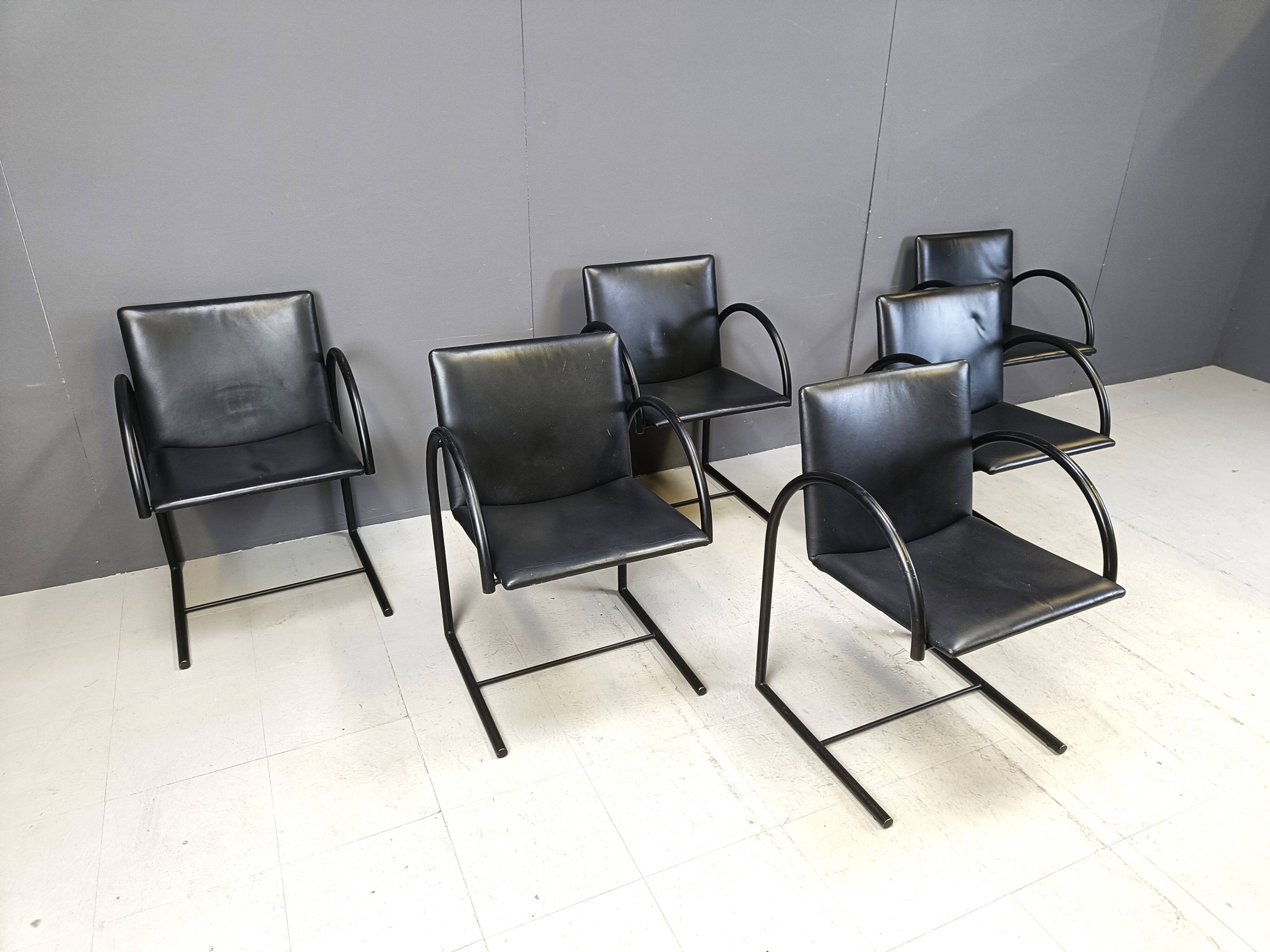 Vintage cirkel chairs by Metaform, 1980s, set of 6