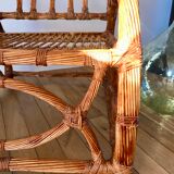 Pair of rattan armchairs 50s