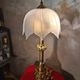 large bronze lamp 74x33 6kg 1850 to 1900 thick opaque glass shade, ele
