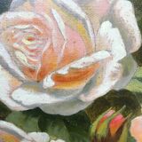 Painting "Gardened Rose Jetty" Flowers by Pierre Jules BROCQ (1811-?)