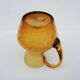 Vintage amber bubble glass carafe in Biot style.
