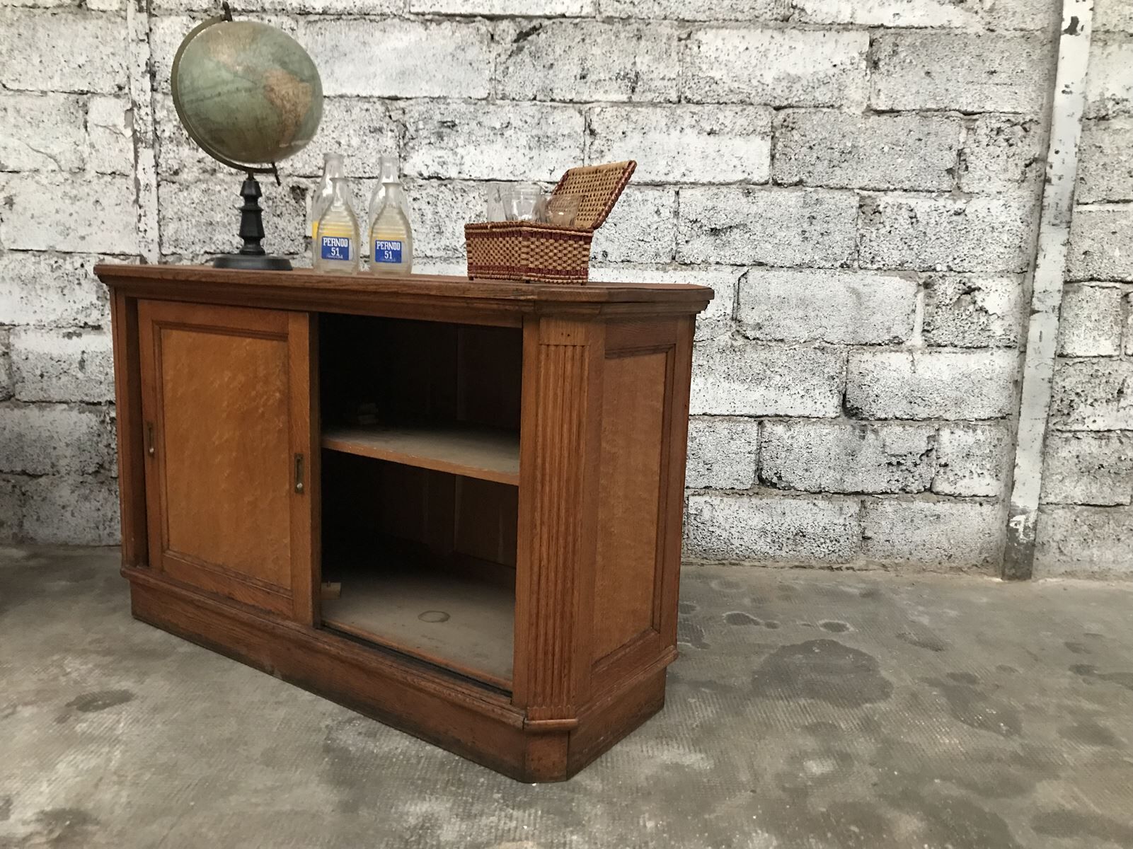 Old comtpoirs early twentieth double sided delicatessen coffee bar