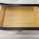 Commode 6 tiroirs en bois, laiton et verre, années 60