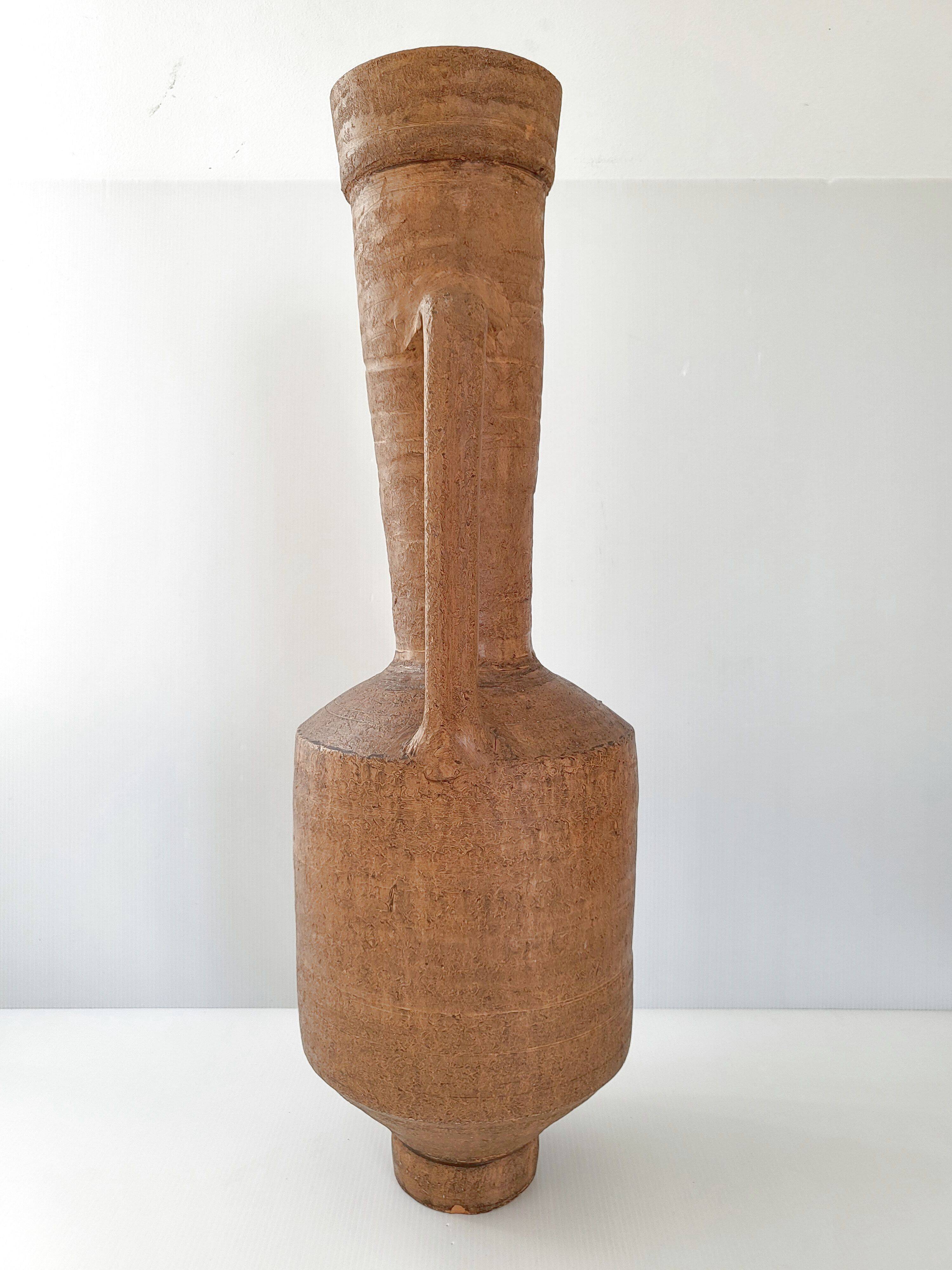 Vintage terracotta amphora vase 1960