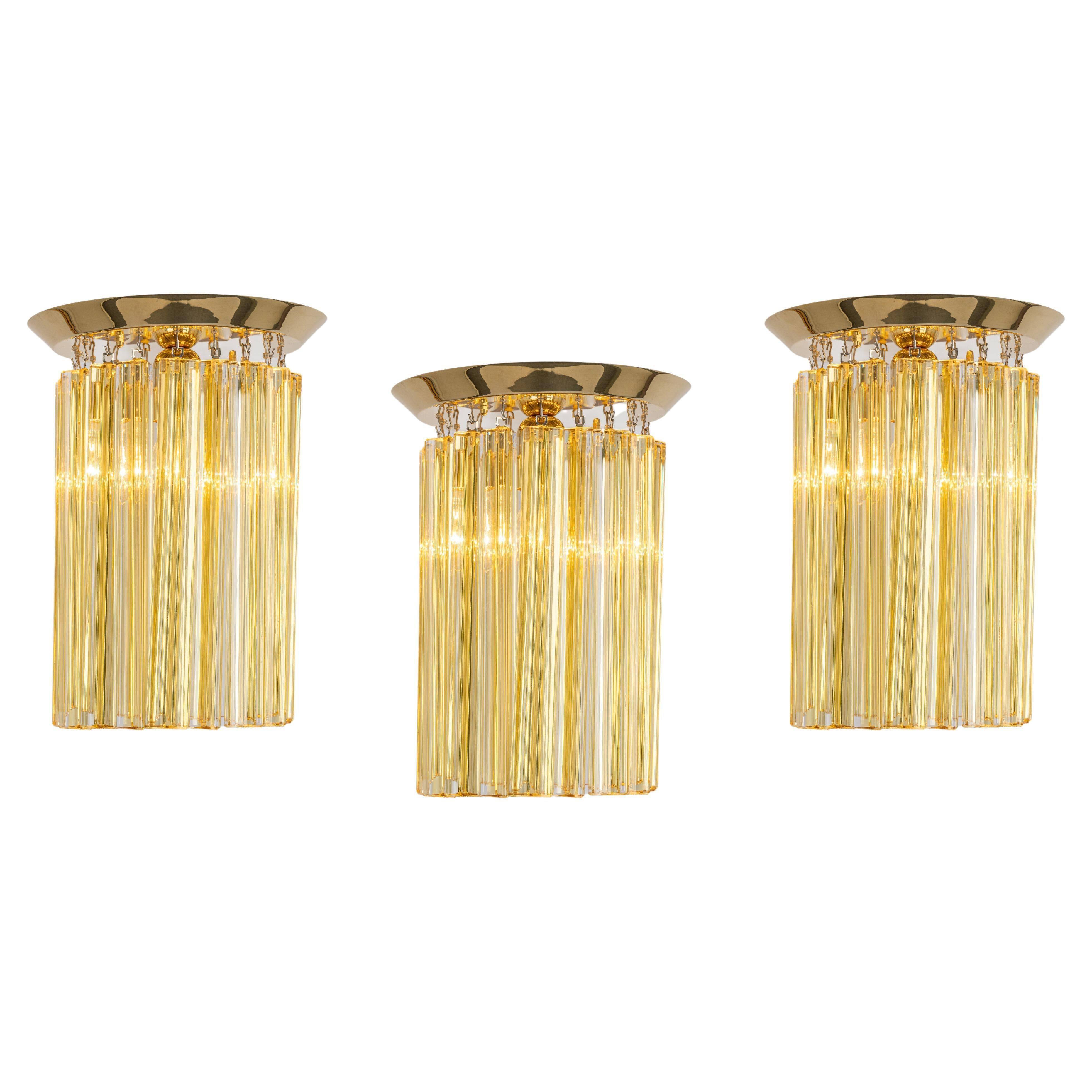 Small Murano glass ceiling light designed by Venini for Kalmar, Austria, 1970s.