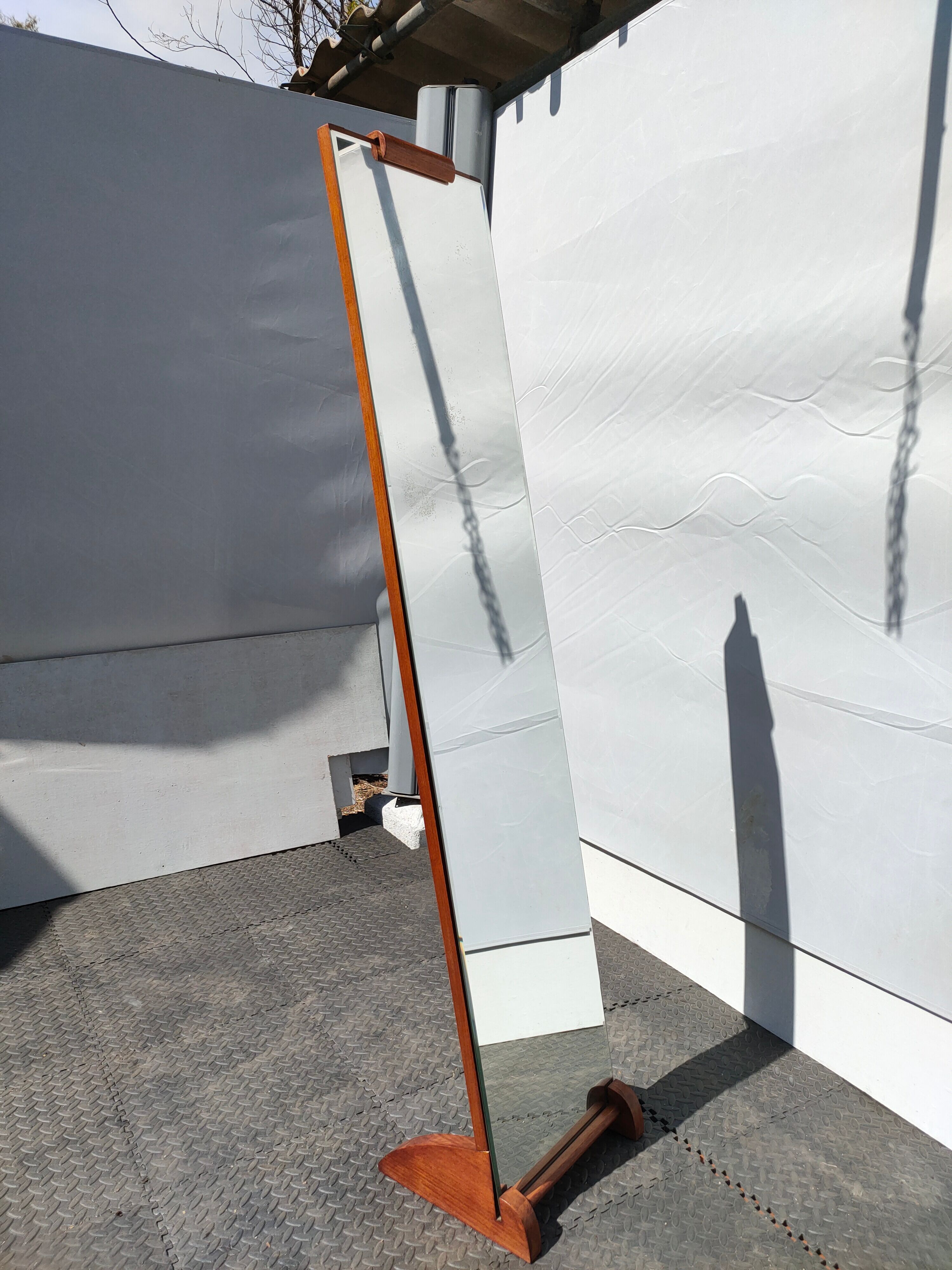 Old art deco psyche mirror circa 1900 33x155cm